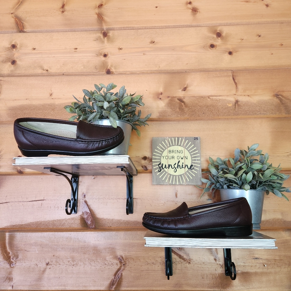 SAS Shoes Antique‎ Wine Simplify Leather Slip On Moc Loafer Tripad Comfort Sz 6N